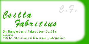 csilla fabritius business card